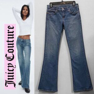 Juicy Couture Low Rise Flare Jeans Size 28 Blue Y2K Bootcut Classic Fit
